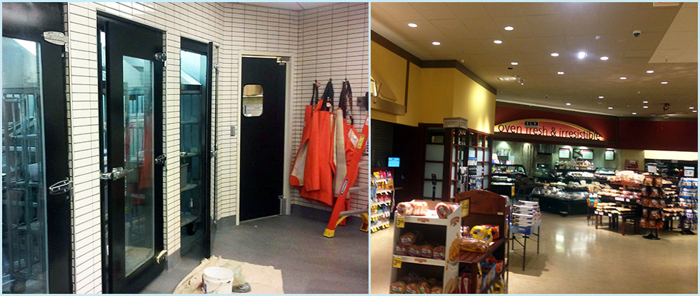 Food Service & Grocery Store Painting Specialists, Front of Store to Freezer Doors